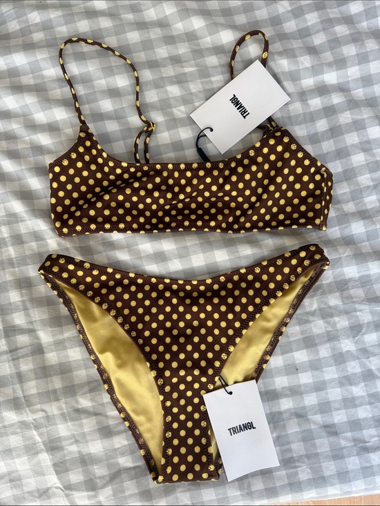 triangl swimwear Other - triangl swimwear Brown and Yellow Polka Dot Bikini